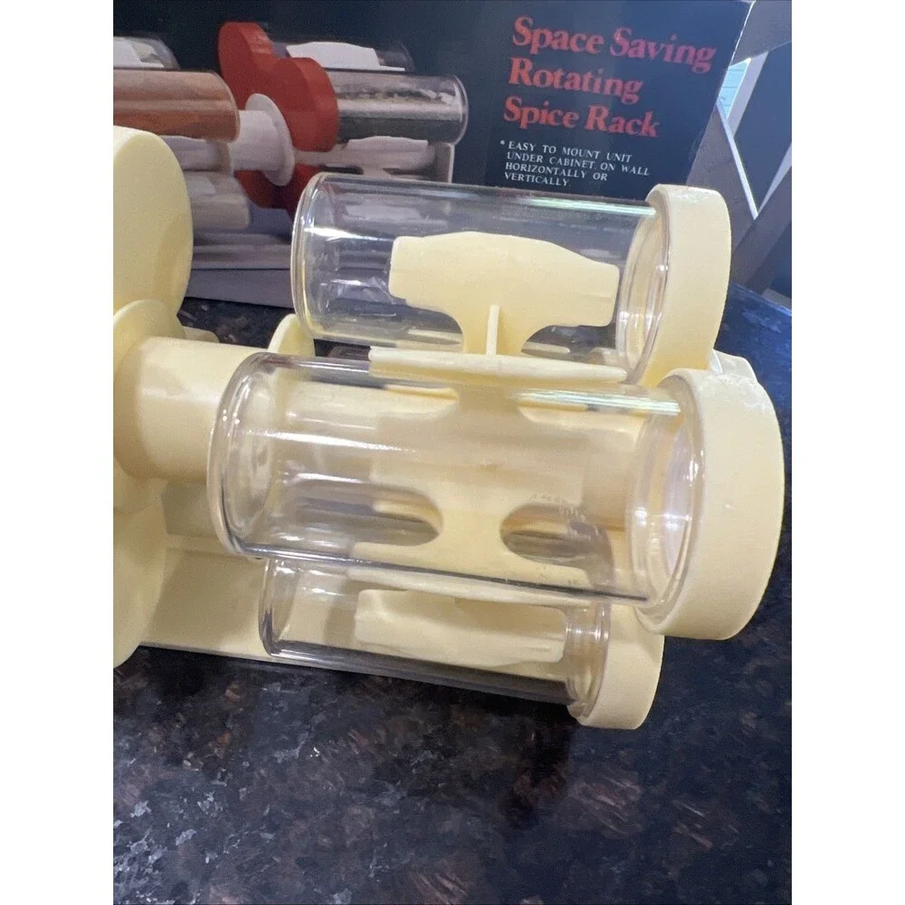 Hard to Find | Space Saving Rotating Spice Rack | Yellow | Vintage